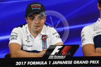 World © Octane Photographic Ltd. Formula 1 - Japanese Grand Prix – Thursday Driver Press Conference – Part 1. Felipe Massa - Williams Martini Racing. Suzuka Circuit, Suzuka, Japan. Thursday 5th October 2017. Digital Ref: 1970LB1D6285