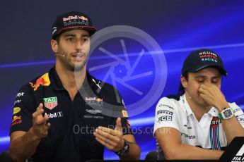 World © Octane Photographic Ltd. Formula 1 - Japanese Grand Prix – Thursday Driver Press Conference – Part 1. Daniel Ricciardo - Red Bull Racing and Felipe Massa - Williams Martini Racing. Suzuka Circuit, Suzuka, Japan. Thursday 5th October 2017. Digital Ref: 1970LB1D6429