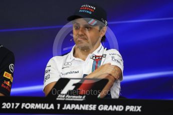 World © Octane Photographic Ltd. Formula 1 - Japanese Grand Prix – Thursday Driver Press Conference – Part 1. Felipe Massa - Williams Martini Racing. Suzuka Circuit, Suzuka, Japan. Thursday 5th October 2017. Digital Ref: 1970LB1D6498