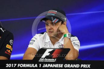 World © Octane Photographic Ltd. Formula 1 - Japanese Grand Prix – Thursday Driver Press Conference – Part 1. Felipe Massa - Williams Martini Racing. Suzuka Circuit, Suzuka, Japan. Thursday 5th October 2017. Digital Ref: 1970LB1D6504