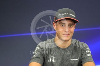 World © Octane Photographic Ltd. Formula 1 - Japanese Grand Prix – Thursday Driver Press Conference – Part 2. Stoffel Vandoorne - McLaren Honda. Suzuka Circuit, Suzuka, Japan. Thursday 5th October 2017. Digital Ref: 1970LB1D6596