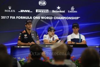 World © Octane Photographic Ltd. Formula 1 - Japanese Grand Prix – Thursday Driver Press Conference – Part 1. Felipe Massa - Williams Martini Racing, Daniel Ricciardo - Red Bull Racing and Lance Stroll - Williams Martini Racing. Suzuka Circuit, Suzuka, Japan. Thursday 5th October 2017. Digital Ref: 1970LB2D2935