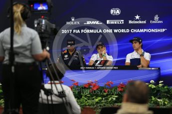 World © Octane Photographic Ltd. Formula 1 - Japanese Grand Prix – Thursday Driver Press Conference – Part 1. Felipe Massa - Williams Martini Racing, Daniel Ricciardo - Red Bull Racing and Lance Stroll - Williams Martini Racing. Suzuka Circuit, Suzuka, Japan. Thursday 5th October 2017. Digital Ref: 1970LB2D2975