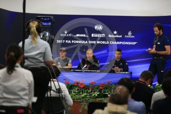 World © Octane Photographic Ltd. Formula 1 - Japanese Grand Prix – Thursday Driver Press Conference – Part 2. Valtteri Bottas - Mercedes AMG Petronas F1 Team, Stoffel Vandoorne - McLaren Honda and Pascal Wehrlein – Sauber F1 Team. Suzuka Circuit, Suzuka, Japan. Thursday 5th October 2017. Digital Ref: 1970LB2D2995