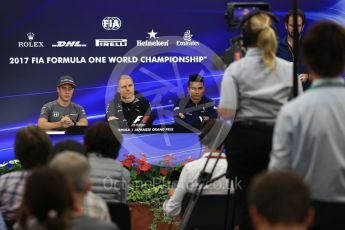 World © Octane Photographic Ltd. Formula 1 - Japanese Grand Prix – Thursday Driver Press Conference – Part 2. Valtteri Bottas - Mercedes AMG Petronas F1 Team, Stoffel Vandoorne - McLaren Honda and Pascal Wehrlein – Sauber F1 Team. Suzuka Circuit, Suzuka, Japan. Thursday 5th October 2017. Digital Ref: 1970LB2D3003