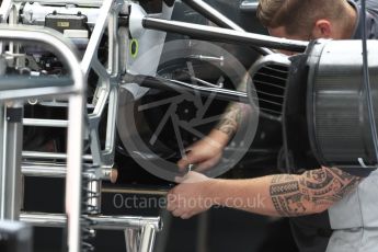 World © Octane Photographic Ltd. Formula 1 - Japanese Grand Prix - Thursday - Pit Lane. Haas F1 Team VF-17. Suzuka Circuit, Suzuka, Japan. Thursday 5th October 2017. Digital Ref: 1969LB1D6002
