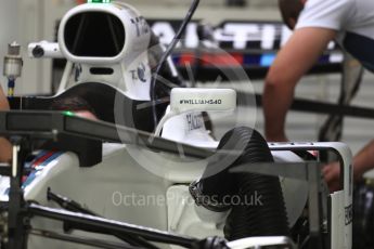 World © Octane Photographic Ltd. Formula 1 - Japanese Grand Prix - Thursday - Pit Lane. Williams Martini Racing FW40. Suzuka Circuit, Suzuka, Japan. Thursday 5th October 2017. Digital Ref: 1969LB1D6093