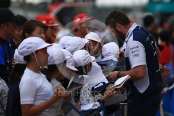 World © Octane Photographic Ltd. Formula 1 - Japanese Grand Prix - Thursday - Pit Lane. Japanese Fans. Suzuka Circuit, Suzuka, Japan. Thursday 5th October 2017. Digital Ref: 1969LB2D2825