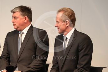 Sahara Force India VJM10 launch – Silverstone, 22nd February 2017. World © Octane Photographic Ltd. Otmar Szafnauer (Chief operating officer) and Andrew Green (Technical Director). Digital Ref : 1776LB1D7505