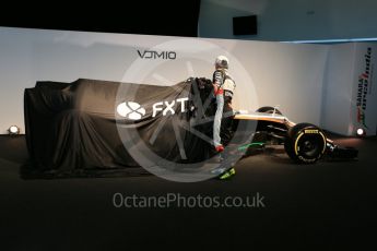 Sahara Force India VJM10 launch – Silverstone, 22nd February 2017. World © Octane Photographic Ltd. Sergio Perez and Esteban Ocon. Digital Ref : 1776LB5D7359