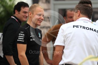 World © Octane Photographic Ltd. Formula 1 - Singapore Grand Prix - Drivers’ parade. Valtteri Bottas - Mercedes AMG Petronas F1 W08 EQ Energy+. Marina Bay Street Circuit, Singapore. Sunday 17th September 2017. Digital Ref: