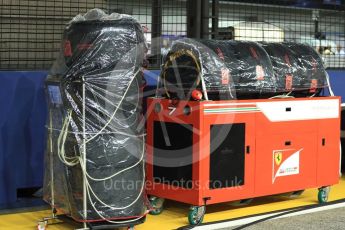 World © Octane Photographic Ltd. Formula 1 - Singapore Grand Prix - Paddock. Tyres - Scuderia Ferrari SF70H. Marina Bay Street Circuit, Singapore. Sunday 17th September 2017. Digital Ref: