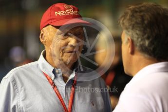 World © Octane Photographic Ltd. Formula 1 - Singapore Grand Prix - Paddock. Niki Lauda - Non-Executive Chairman of Mercedes-Benz Motorsport. Marina Bay Street Circuit, Singapore. Sunday 17th September 2017. Digital Ref: