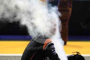 World © Octane Photographic Ltd. Formula 1 - Singapore Grand Prix - Paddock. McLaren Honda keeping cool. Marina Bay Street Circuit, Singapore. Sunday 17th September 2017. Digital Ref: