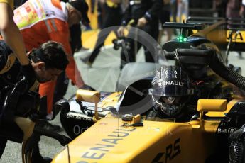 World © Octane Photographic Ltd. Formula 1 - Singapore Grand Prix - Paddock. Nico Hulkenberg - Renault Sport F1 Team R.S.17. Marina Bay Street Circuit, Singapore. Sunday 17th September 2017. Digital Ref: