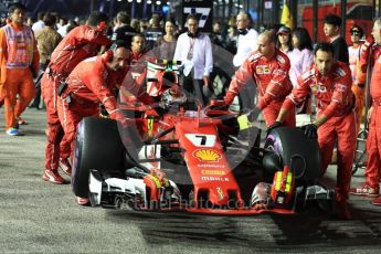 World © Octane Photographic Ltd. Formula 1 - Singapore Grand Prix - Paddock. Kimi Raikkonen - Scuderia Ferrari SF70H. Marina Bay Street Circuit, Singapore. Sunday 17th September 2017. Digital Ref: