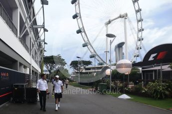 World © Octane Photographic Ltd. Formula 1 - Singapore Grand Prix - Paddock. Lewis Hamilton - Mercedes AMG Petronas F1 W08 EQ Energy+. Marina Bay Street Circuit, Singapore. Sunday 17th September 2017. Digital Ref: