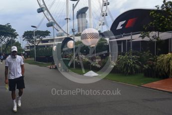 World © Octane Photographic Ltd. Formula 1 - Singapore Grand Prix - Paddock. Lewis Hamilton - Mercedes AMG Petronas F1 W08 EQ Energy+. Marina Bay Street Circuit, Singapore. Sunday 17th September 2017. Digital Ref: