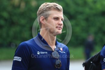 World © Octane Photographic Ltd. Formula 1 - Singapore Grand Prix - Paddock. Marcus Ericsson – Sauber F1 Team C36. Marina Bay Street Circuit, Singapore. Friday 15th September 2017. Digital Ref: 1957LB1D7880