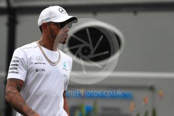 World © Octane Photographic Ltd. Formula 1 - Singapore Grand Prix - Paddock. Lewis Hamilton - Mercedes AMG Petronas F1 W08 EQ Energy+. Marina Bay Street Circuit, Singapore. Friday 15th September 2017. Digital Ref: 1957LB1D7928