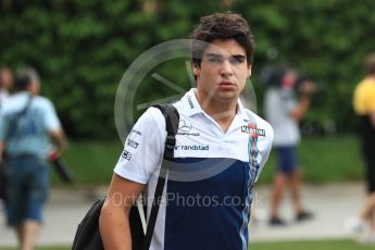 World © Octane Photographic Ltd. Formula 1 - Singapore Grand Prix - Paddock. Lance Stroll - Williams Martini Racing FW40. Marina Bay Street Circuit, Singapore. Friday 15th September 2017. Digital Ref: 1957LB1D7985