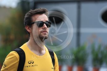 World © Octane Photographic Ltd. Formula 1 - Singapore Grand Prix - Paddock. Jolyon Palmer - Renault Sport F1 Team R.S.17. Marina Bay Street Circuit, Singapore. Friday 15th September 2017. Digital Ref: 1957LB1D8003