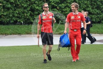 World © Octane Photographic Ltd. Formula 1 - Singapore Grand Prix - Paddock. Sebastian Vettel - Scuderia Ferrari SF70H. Marina Bay Street Circuit, Singapore. Friday 15th September 2017. Digital Ref: 1957LB1D8016