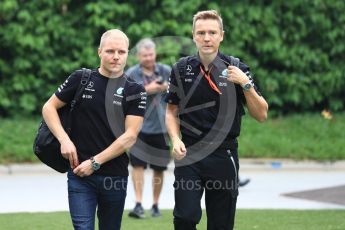 World © Octane Photographic Ltd. Formula 1 - Singapore Grand Prix - Paddock. Valtteri Bottas - Mercedes AMG Petronas F1 W08 EQ Energy+. Marina Bay Street Circuit, Singapore. Friday 15th September 2017. Digital Ref: 1957LB1D8085