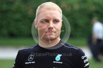 World © Octane Photographic Ltd. Formula 1 - Singapore Grand Prix - Paddock. Valtteri Bottas - Mercedes AMG Petronas F1 W08 EQ Energy+. Marina Bay Street Circuit, Singapore. Friday 15th September 2017. Digital Ref: 1957LB1D8105