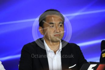 World © Octane Photographic Ltd. Formula 1 - Singapore Grand Prix – Friday Team Press Conference – Part 1. Katsuhide Moriyama– Chief Officer Brand and Communications Operations Honda Motor Co., Ltd. Marina Bay Street Circuit, Singapore. Saturday 2nd September 2017. Digital Ref:1960LB1D0503