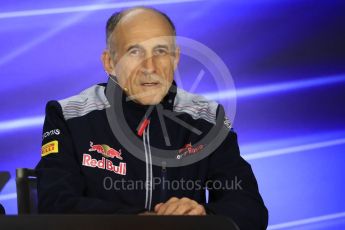 World © Octane Photographic Ltd. Formula 1 - Singapore Grand Prix – Friday Team Press Conference – Part 1. Franz Tost – Team Principal of Scuderia Toro Rosso. Marina Bay Street Circuit, Singapore. Saturday 2nd September 2017. Digital Ref:1960LB1D0582