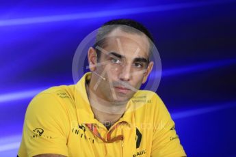 World © Octane Photographic Ltd. Formula 1 - Singapore Grand Prix – Friday Team Press Conference – Part 2. Cyril Abiteboul - Managing Director of Renault Sport Racing Formula 1 Team. Marina Bay Street Circuit, Singapore. Saturday 2nd September 2017. Digital Ref:1960LB1D0639