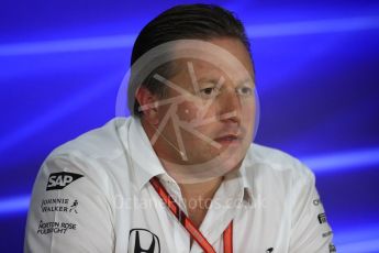 World © Octane Photographic Ltd. Formula 1 - Singapore Grand Prix – Friday Team Press Conference – Part 2. Zak Brown - Executive Director of McLaren Technology Group. Marina Bay Street Circuit, Singapore. Saturday 2nd September 2017. Digital Ref:1960LB1D0660