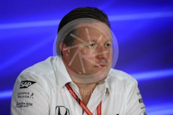 World © Octane Photographic Ltd. Formula 1 - Singapore Grand Prix – Friday Team Press Conference – Part 2. Zak Brown - Executive Director of McLaren Technology Group. Marina Bay Street Circuit, Singapore. Saturday 2nd September 2017. Digital Ref:1960LB1D0670