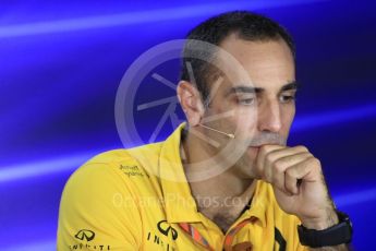 World © Octane Photographic Ltd. Formula 1 - Singapore Grand Prix – Friday Team Press Conference – Part 2. Cyril Abiteboul - Managing Director of Renault Sport Racing Formula 1 Team. Marina Bay Street Circuit, Singapore. Saturday 2nd September 2017. Digital Ref:1960LB1D0695