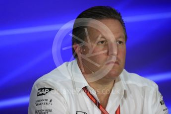 World © Octane Photographic Ltd. Formula 1 - Singapore Grand Prix – Friday Team Press Conference – Part 2. Zak Brown - Executive Director of McLaren Technology Group. Marina Bay Street Circuit, Singapore. Saturday 2nd September 2017. Digital Ref:1960LB1D0703