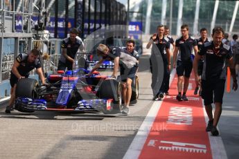 World © Octane Photographic Ltd. Formula 1 - Singapore Grand Prix - Pit Lane. Scuderia Toro Rosso STR12. Marina Bay Street Circuit, Singapore. Thursday 14th September 2017. Digital Ref: 1955LB2D0298