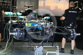 World © Octane Photographic Ltd. Formula 1 - Singapore Grand Prix - Pit Lane. Mercedes AMG Petronas F1 W08 EQ Energy+. Marina Bay Street Circuit, Singapore. Thursday 14th September 2017. Digital Ref: 1955LB2D0318