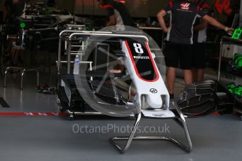 World © Octane Photographic Ltd. Formula 1 - Singapore Grand Prix - Pit Lane. Haas F1 Team VF-17. Marina Bay Street Circuit, Singapore. Thursday 14th September 2017. Digital Ref: