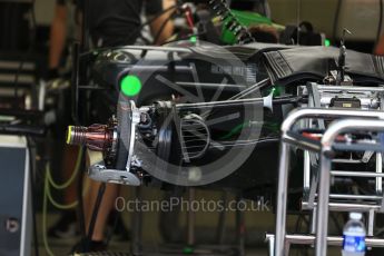 World © Octane Photographic Ltd. Formula 1 - Singapore Grand Prix - Pit Lane. Haas F1 Team VF-17. Marina Bay Street Circuit, Singapore. Thursday 14th September 2017. Digital Ref: