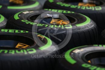 World © Octane Photographic Ltd. Formula 1 - Singapore Grand Prix - Pit Lane. Tyres. Marina Bay Street Circuit, Singapore. Thursday 14th September 2017. Digital Ref: 1955LB2D0432