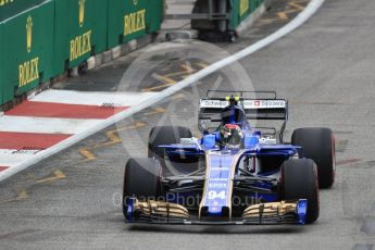 World © Octane Photographic Ltd. Formula 1 - Singapore Grand Prix - Practice 1. Pascal Wehrlein – Sauber F1 Team C36. Marina Bay Street Circuit, Singapore. Friday 15th September 2017. Digital Ref: 1958LB1D8133