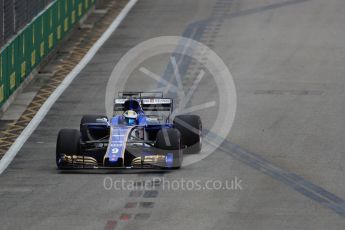 World © Octane Photographic Ltd. Formula 1 - Singapore Grand Prix - Practice 1. Marcus Ericsson – Sauber F1 Team C36. Marina Bay Street Circuit, Singapore. Friday 15th September 2017. Digital Ref: 1958LB1D8157