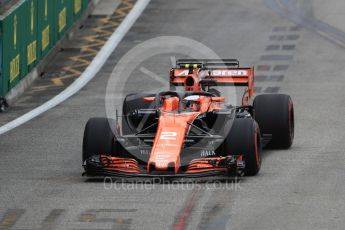 World © Octane Photographic Ltd. Formula 1 - Singapore Grand Prix - Practice 1. Stoffel Vandoorne - McLaren Honda MCL32 wih Halo. Marina Bay Street Circuit, Singapore. Friday 15th September 2017. Digital Ref: 1958LB1D8184