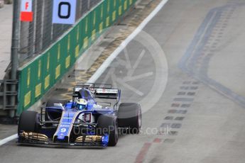 World © Octane Photographic Ltd. Formula 1 - Singapore Grand Prix - Practice 1. Marcus Ericsson – Sauber F1 Team C36. Marina Bay Street Circuit, Singapore. Friday 15th September 2017. Digital Ref: 1958LB1D8719