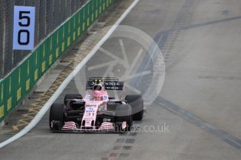 World © Octane Photographic Ltd. Formula 1 - Singapore Grand Prix - Practice 1. Esteban Ocon - Sahara Force India VJM10. Marina Bay Street Circuit, Singapore. Friday 15th September 2017. Digital Ref: 1958LB1D8878