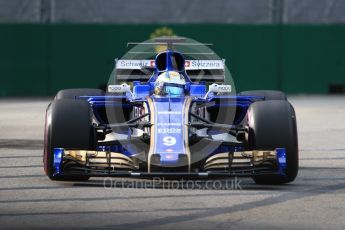 World © Octane Photographic Ltd. Formula 1 - Singapore Grand Prix - Practice 1. Marcus Ericsson – Sauber F1 Team C36. Marina Bay Street Circuit, Singapore. Friday 15th September 2017. Digital Ref:1958LB1D9083