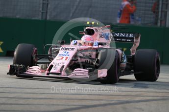 World © Octane Photographic Ltd. Formula 1 - Singapore Grand Prix - Practice 1. Esteban Ocon - Sahara Force India VJM10. Marina Bay Street Circuit, Singapore. Friday 15th September 2017. Digital Ref:1958LB1D9156