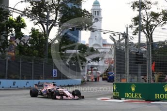 World © Octane Photographic Ltd. Formula 1 - Singapore Grand Prix - Practice 1. Sergio Perez - Sahara Force India VJM10. Marina Bay Street Circuit, Singapore. Friday 15th September 2017. Digital Ref: 1958LB2D1287