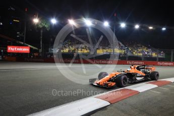 World © Octane Photographic Ltd. Formula 1 - Singapore Grand Prix - Practice 2. Fernando Alonso - McLaren Honda MCL32. Marina Bay Street Circuit, Singapore. Friday 15th September 2017. Digital Ref:1959LB1D0330